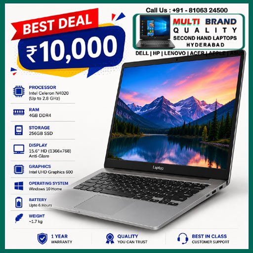 Buy high-quality second hand laptops in Hyderabad at affordable prices
